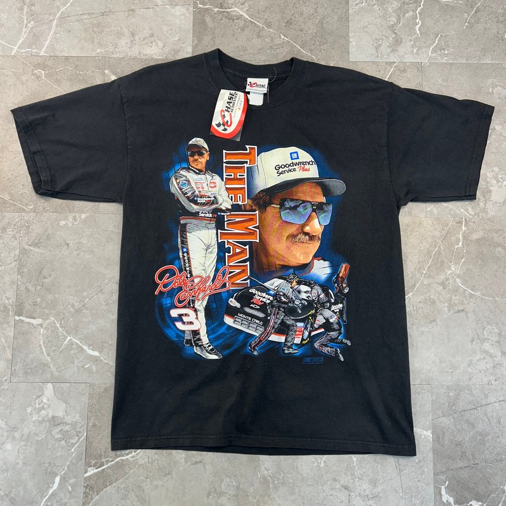 Vintage Nascar Dale Earnhardt Graphic Tee Mens Large Deadstock Racing Shirt